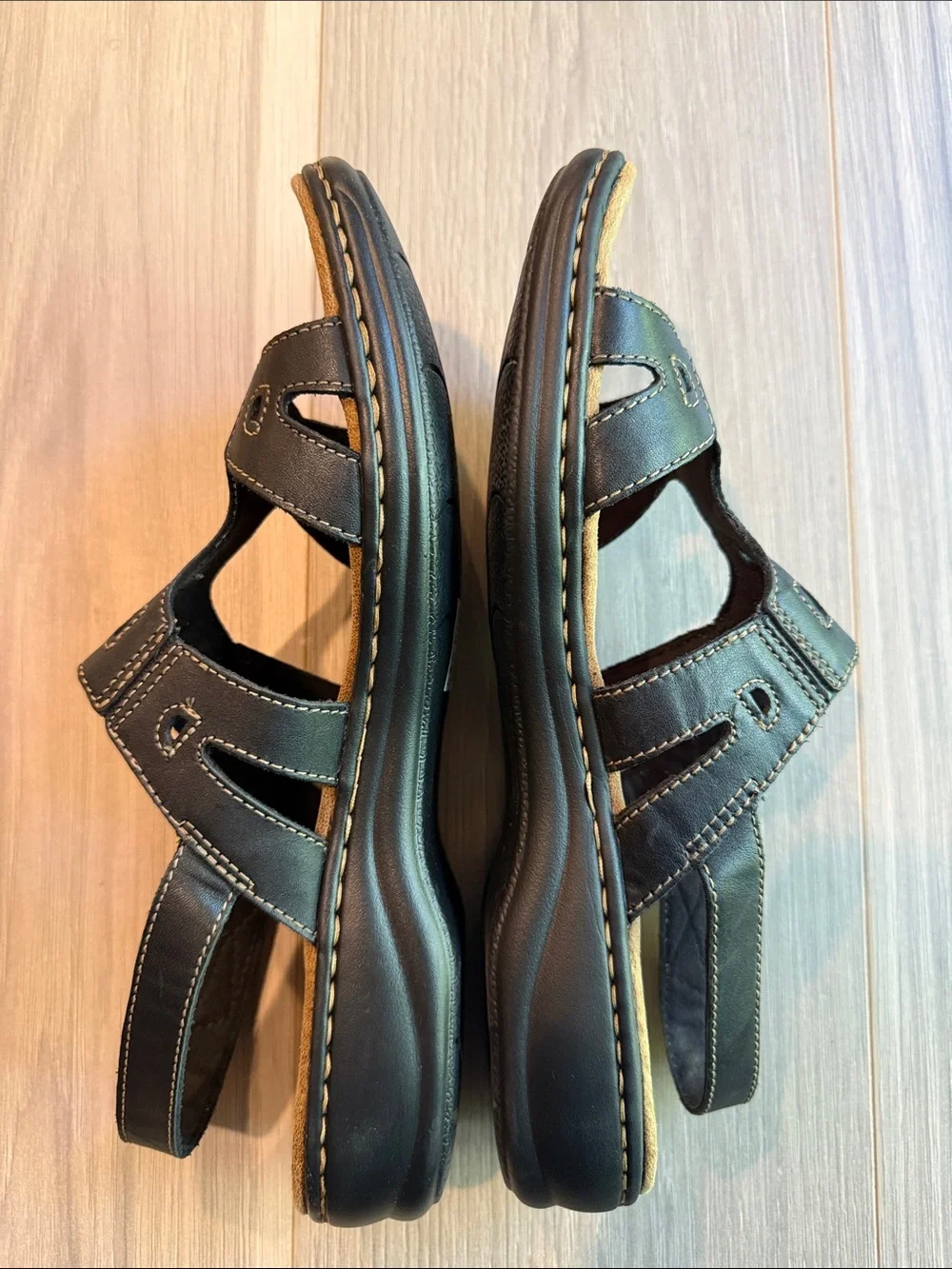 Collections by Clark Women's Black Leisa Annual  Slingback Sandals Size 12